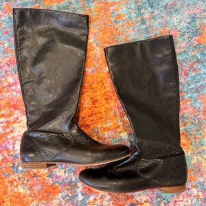 Frye Jillian Black Leather Knee-High Boots | Women’s Size 9 | Side Zip Riding